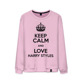 Мужской свитшот хлопок с принтом Keep calm and love Harry Styles в Белгороде, 100% хлопок |  | Тематика изображения на принте: 1d | harry styles | keep calm | music | one direction | гарри стайлс
