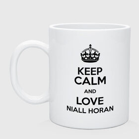 Кружка с принтом Keep calm and love Niall Horan в Белгороде, керамика | объем — 330 мл, диаметр — 80 мм. Принт наносится на бока кружки, можно сделать два разных изображения | 1d | keep calm | music | niall horan | one direction | найл хоран