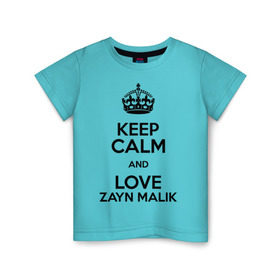 Детская футболка хлопок с принтом Keep calm and love Zayn Malik в Белгороде, 100% хлопок | круглый вырез горловины, полуприлегающий силуэт, длина до линии бедер | Тематика изображения на принте: 1d | keep calm | music | one direction | zayn malik | зейн малик