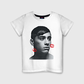 Детская футболка хлопок с принтом Zayn Malik в Белгороде, 100% хлопок | круглый вырез горловины, полуприлегающий силуэт, длина до линии бедер | Тематика изображения на принте: 1d | keep calm | kiss | music | one direction | zayn malik | зейн малик | поцелуй
