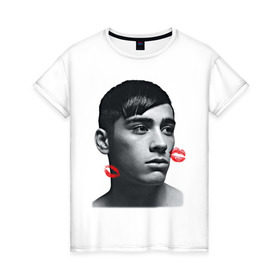 Женская футболка хлопок с принтом Zayn Malik в Белгороде, 100% хлопок | прямой крой, круглый вырез горловины, длина до линии бедер, слегка спущенное плечо | 1d | keep calm | kiss | music | one direction | zayn malik | зейн малик | поцелуй