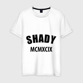 Мужская футболка хлопок с принтом Shady MCMXCIX в Белгороде, 100% хлопок | прямой крой, круглый вырез горловины, длина до линии бедер, слегка спущенное плечо. | хип хоп