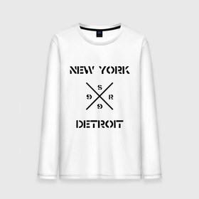 Мужской лонгслив хлопок с принтом NY Detroit в Белгороде, 100% хлопок |  | Тематика изображения на принте: хип хоп