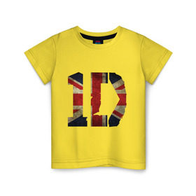 Детская футболка хлопок с принтом 1D British flag в Белгороде, 100% хлопок | круглый вырез горловины, полуприлегающий силуэт, длина до линии бедер | 1d | british flag | flag | keep calm | music | one direction | британский флаг | флаг