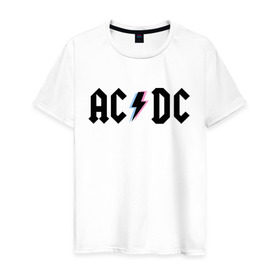 Мужская футболка хлопок с принтом ACDC в Белгороде, 100% хлопок | прямой крой, круглый вырез горловины, длина до линии бедер, слегка спущенное плечо. | acdc | rock | блюз рок | рок | рок группа | рок н ролл | хард рок | эйсидиси
