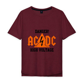 Мужская футболка хлопок Oversize с принтом ADCD high voltage в Белгороде, 100% хлопок | свободный крой, круглый ворот, “спинка” длиннее передней части | acdc | rock | блюз рок | рок | рок группа | рок н ролл | хард рок | эйсидиси