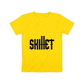 Детская футболка хлопок с принтом Skillet в Белгороде, 100% хлопок | круглый вырез горловины, полуприлегающий силуэт, длина до линии бедер | 