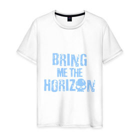 Мужская футболка хлопок с принтом Bring me the horizon череп в Белгороде, 100% хлопок | прямой крой, круглый вырез горловины, длина до линии бедер, слегка спущенное плечо. | bmth | bring me the horizon | hardcore | kubana 2014 | rock | дэткор | музыка | рок | рок группы | череп | черепок