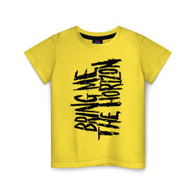 Детская футболка хлопок с принтом Bring me the horizon в Белгороде, 100% хлопок | круглый вырез горловины, полуприлегающий силуэт, длина до линии бедер | bmth | bring me the horizon | hardcore | kubana 2014 | rock | дэткор | музыка | рок | рок группы