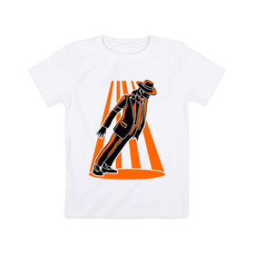 Детская футболка хлопок с принтом Майкл Джексон легенда в Белгороде, 100% хлопок | круглый вырез горловины, полуприлегающий силуэт, длина до линии бедер | легенда | майкл | майкл джексон | майкл джексон легенда | поп король