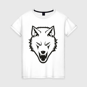 Женская футболка хлопок с принтом Сопротивление (white) в Белгороде, 100% хлопок | прямой крой, круглый вырез горловины, длина до линии бедер, слегка спущенное плечо | белый волк | волк | русский | сопротивление | я русский