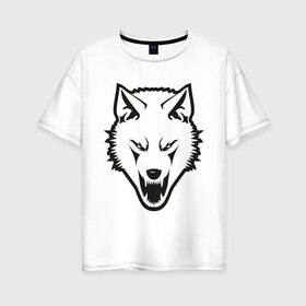 Женская футболка хлопок Oversize с принтом Сопротивление (white) в Белгороде, 100% хлопок | свободный крой, круглый ворот, спущенный рукав, длина до линии бедер
 | белый волк | волк | русский | сопротивление | я русский
