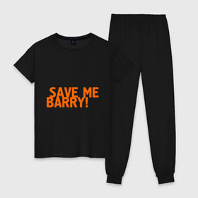 Женская пижама хлопок с принтом Save me, Barry! в Белгороде, 100% хлопок | брюки и футболка прямого кроя, без карманов, на брюках мягкая резинка на поясе и по низу штанин | misfits