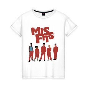Женская футболка хлопок с принтом Misfits в Белгороде, 100% хлопок | прямой крой, круглый вырез горловины, длина до линии бедер, слегка спущенное плечо | misfits