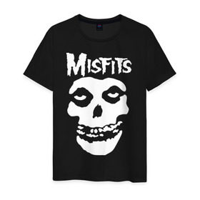 Мужская футболка хлопок с принтом Misfits в Белгороде, 100% хлопок | прямой крой, круглый вырез горловины, длина до линии бедер, слегка спущенное плечо. | misfits