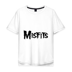 Мужская футболка хлопок Oversize с принтом Misfits logo в Белгороде, 100% хлопок | свободный крой, круглый ворот, “спинка” длиннее передней части | misfits
