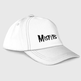 Бейсболка с принтом Misfits logo в Белгороде, 100% хлопок | классический козырек, металлическая застежка-регулятор размера | misfits