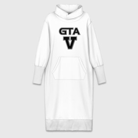 Платье удлиненное хлопок с принтом GTA 5 в Белгороде,  |  | five | grand theft auto | gta | gta 5 | logo | гта | гта пять | лого | логотип