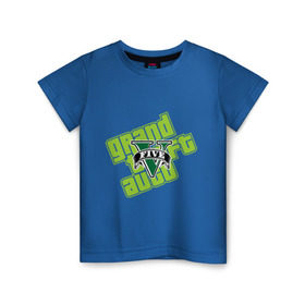 Детская футболка хлопок с принтом GTA five в Белгороде, 100% хлопок | круглый вырез горловины, полуприлегающий силуэт, длина до линии бедер | five | grand theft auto | gta | gta 5 | logo | гта | гта пять | лого | логотип