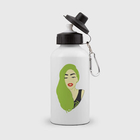 Бутылка спортивная с принтом Lady Gaga style в Белгороде, металл | емкость — 500 мл, в комплекте две пластиковые крышки и карабин для крепления | Тематика изображения на принте: 