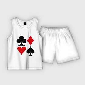 Детская пижама с шортами хлопок с принтом Масти карт в Белгороде,  |  | Тематика изображения на принте: poker | игра | игры | карточная игра | карты | масти карт | покер