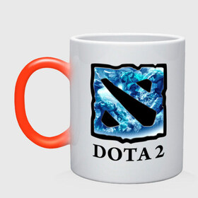 Кружка хамелеон с принтом Dota 2 logo blue в Белгороде, керамика | меняет цвет при нагревании, емкость 330 мл | дота | компьютерные игры