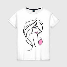 Женская футболка хлопок с принтом Эффектная красотка в Белгороде, 100% хлопок | прямой крой, круглый вырез горловины, длина до линии бедер, слегка спущенное плечо | 