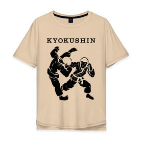 Мужская футболка хлопок Oversize с принтом Киокушинкай - кекусинкай в Белгороде, 100% хлопок | свободный крой, круглый ворот, “спинка” длиннее передней части | каратэ | киокушинкай
