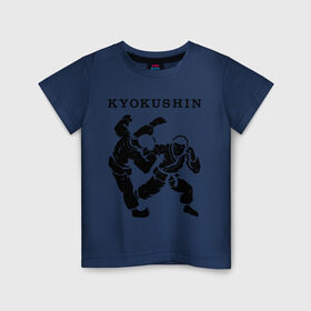 Детская футболка хлопок с принтом Киокушинкай - кекусинкай в Белгороде, 100% хлопок | круглый вырез горловины, полуприлегающий силуэт, длина до линии бедер | Тематика изображения на принте: каратэ | киокушинкай
