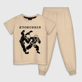 Детская пижама хлопок с принтом Киокушинкай - кекусинкай в Белгороде, 100% хлопок |  брюки и футболка прямого кроя, без карманов, на брюках мягкая резинка на поясе и по низу штанин
 | каратэ | киокушинкай