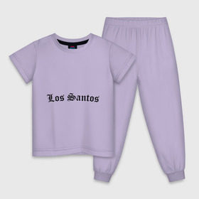 Детская пижама хлопок с принтом Los Santos в Белгороде, 100% хлопок |  брюки и футболка прямого кроя, без карманов, на брюках мягкая резинка на поясе и по низу штанин
 | gta | los santos | гта | игры | лос сантос