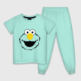 Детская пижама хлопок с принтом Sesame Street Elmo Big Smile в Белгороде, 100% хлопок |  брюки и футболка прямого кроя, без карманов, на брюках мягкая резинка на поясе и по низу штанин
 | cookie monster | elmo | sesame street | улица сезам