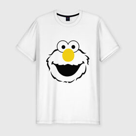 Мужская футболка премиум с принтом Sesame Street Elmo Big Smile в Белгороде, 92% хлопок, 8% лайкра | приталенный силуэт, круглый вырез ворота, длина до линии бедра, короткий рукав | cookie monster | elmo | sesame street | улица сезам