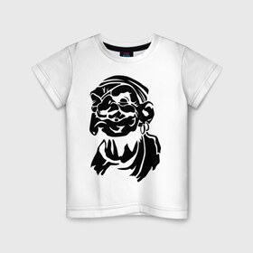 Детская футболка хлопок с принтом Старый пират в Белгороде, 100% хлопок | круглый вырез горловины, полуприлегающий силуэт, длина до линии бедер | пират