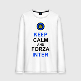 Мужской лонгслив хлопок с принтом keep calm and forza Inter в Белгороде, 100% хлопок |  | ceep calm | forza inter | интер | интер вперёд | кип калм | сохраняй спокойствие | футбол