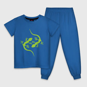 Детская пижама хлопок с принтом Ящерицы в Белгороде, 100% хлопок |  брюки и футболка прямого кроя, без карманов, на брюках мягкая резинка на поясе и по низу штанин
 | зеленый | ящерки | ящеры