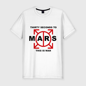 Мужская футболка премиум с принтом 30 seconds to mars в Белгороде, 92% хлопок, 8% лайкра | приталенный силуэт, круглый вырез ворота, длина до линии бедра, короткий рукав | 30 seconds to mars | logo | rock