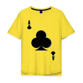 Мужская футболка хлопок Oversize с принтом Крестовый туз в Белгороде, 100% хлопок | свободный крой, круглый ворот, “спинка” длиннее передней части | игральные карты | карты | крести | покер | туз