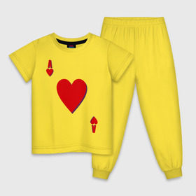 Детская пижама хлопок с принтом Червовый туз в Белгороде, 100% хлопок |  брюки и футболка прямого кроя, без карманов, на брюках мягкая резинка на поясе и по низу штанин
 | игральные карты | карты | покер | туз | черви