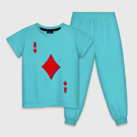 Детская пижама хлопок с принтом Бубновый туз в Белгороде, 100% хлопок |  брюки и футболка прямого кроя, без карманов, на брюках мягкая резинка на поясе и по низу штанин
 | буби | игральные карты | карты | покер | туз