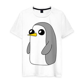 Мужская футболка хлопок с принтом Гантер в Белгороде, 100% хлопок | прямой крой, круглый вырез горловины, длина до линии бедер, слегка спущенное плечо. | пингвин
