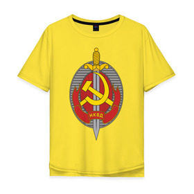 Мужская футболка хлопок Oversize с принтом НКВД в Белгороде, 100% хлопок | свободный крой, круглый ворот, “спинка” длиннее передней части | нагрудный знак | символика ссср | ссср | эмблема