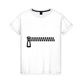 Женская футболка хлопок с принтом Молния - карман в Белгороде, 100% хлопок | прямой крой, круглый вырез горловины, длина до линии бедер, слегка спущенное плечо | 