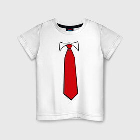 Детская футболка хлопок с принтом Галстук в Белгороде, 100% хлопок | круглый вырез горловины, полуприлегающий силуэт, длина до линии бедер | Тематика изображения на принте: 