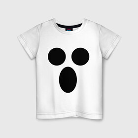 Детская футболка хлопок с принтом Приведение в Белгороде, 100% хлопок | круглый вырез горловины, полуприлегающий силуэт, длина до линии бедер | halloween | маска | праздник | приведение | смайл | хэллоуин