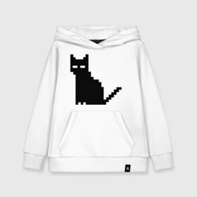 Детская толстовка хлопок с принтом Пиксельный котик в Белгороде, 100% хлопок | Круглый горловой вырез, эластичные манжеты, пояс, капюшен | 90 | cat | kitten | kitty | pixel | кот | котейка | котик | котики | пиксель