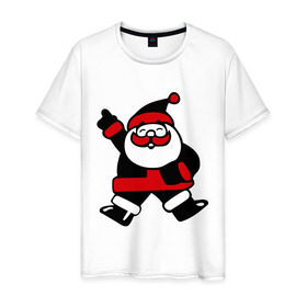 Мужская футболка хлопок с принтом Дед мороз в Белгороде, 100% хлопок | прямой крой, круглый вырез горловины, длина до линии бедер, слегка спущенное плечо. | new year | santa | дед | дед мороз | клаус | мороз | новый год | санта | санта клаус