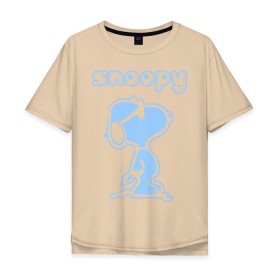 Мужская футболка хлопок Oversize с принтом Snoopy в Белгороде, 100% хлопок | свободный крой, круглый ворот, “спинка” длиннее передней части | snoopy | мультфильм | снупи | снупи в очках | собака