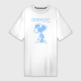 Платье-футболка хлопок с принтом Snoopy в Белгороде,  |  | snoopy | мультфильм | снупи | снупи в очках | собака