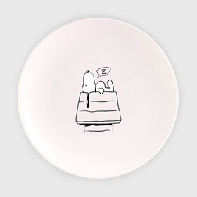 Тарелка с принтом Спящий Снупи в Белгороде, фарфор | диаметр - 210 мм
диаметр для нанесения принта - 120 мм | Тематика изображения на принте: snoopy | домик | мультфильм | снупи | собака | спящий снупи